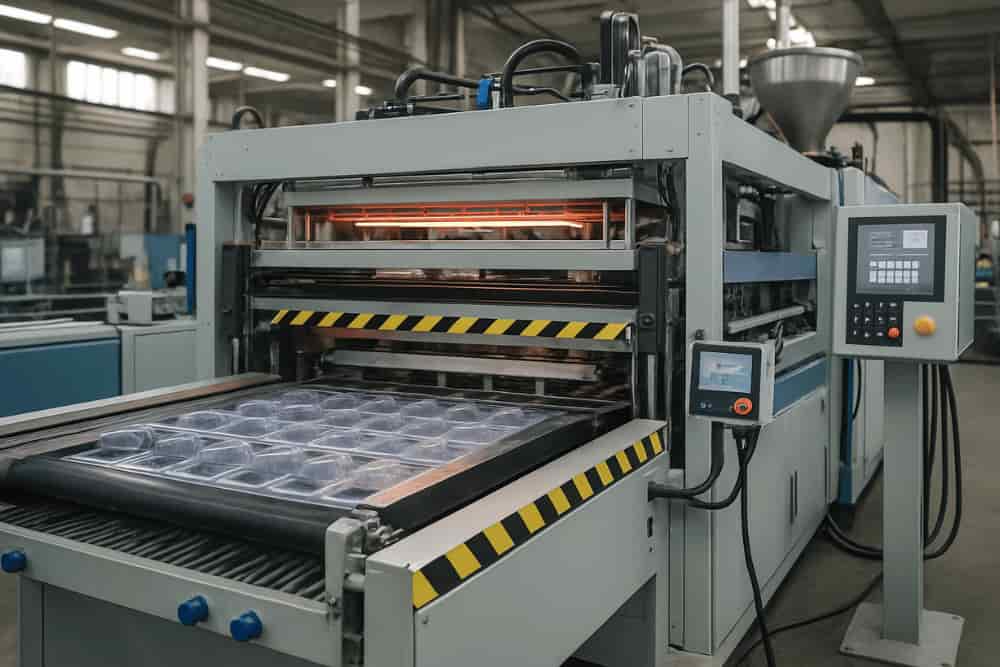Image d'une machine qu'on utilise pour le thermoformage plastique